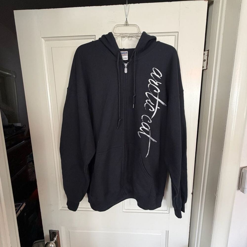 Gildan Arctic Cat Full Zip Hoodie Black Size XL